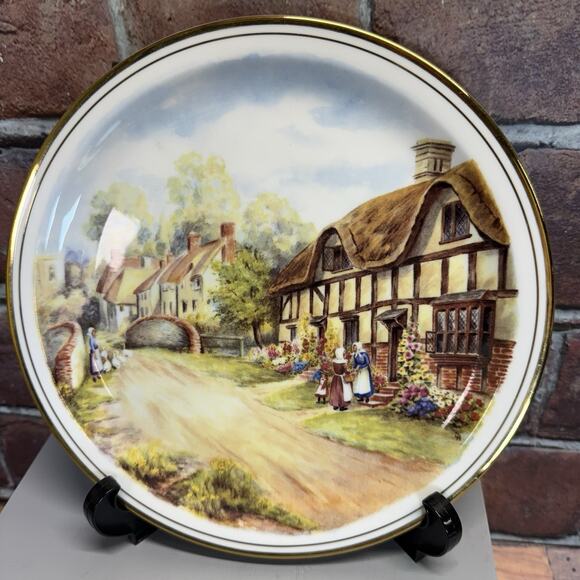 Set of 4 Royal Kent Plates England Bone China English Village Cottage 8” - Picture 7 of 7